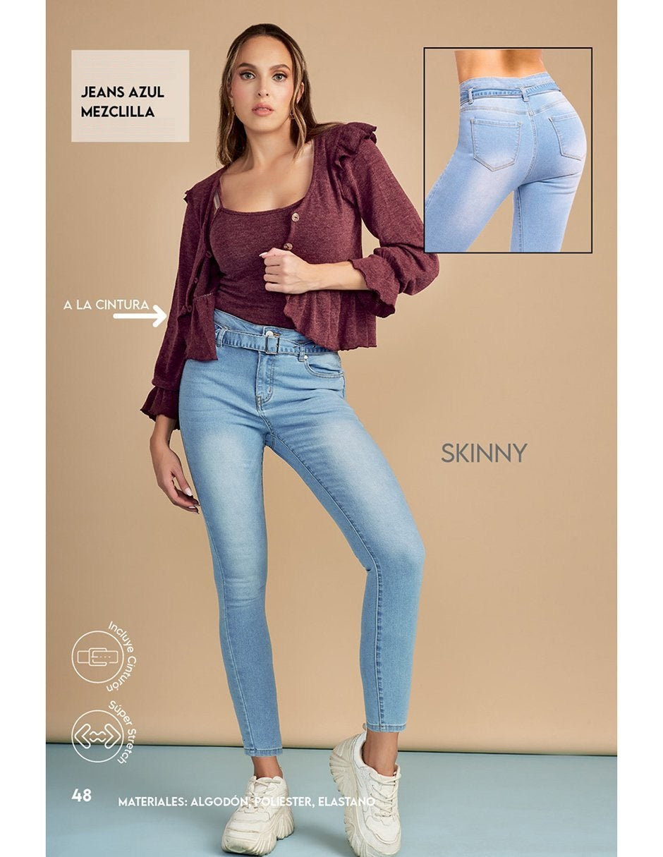 Jeans Tiro Alto Skinny