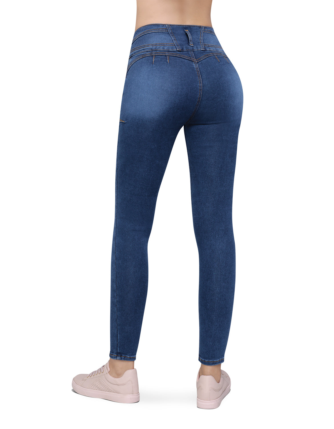 Jeans Tiro Alto Super Stretch Corte Colombiano