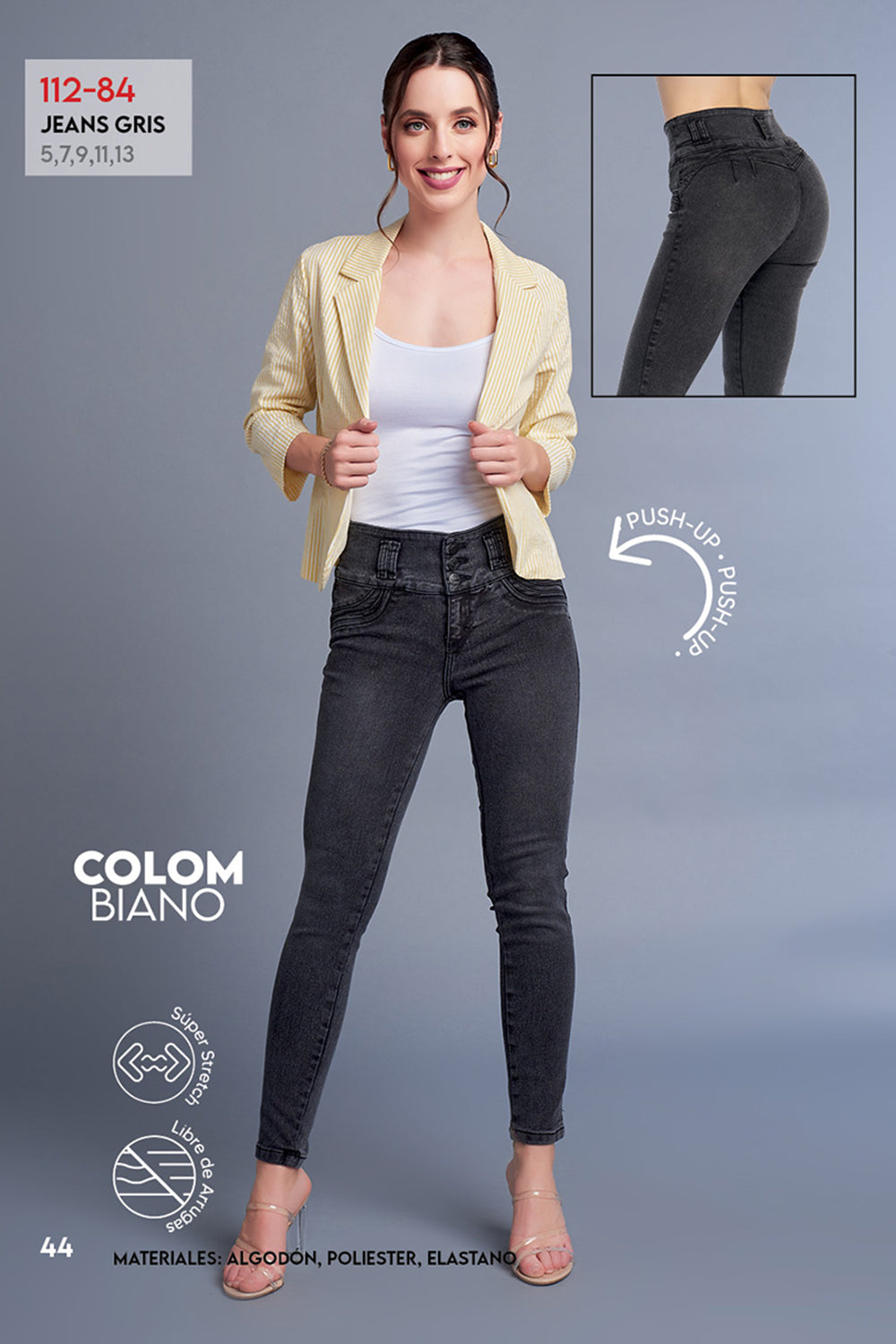 Jeans Corte Colombiano Negro