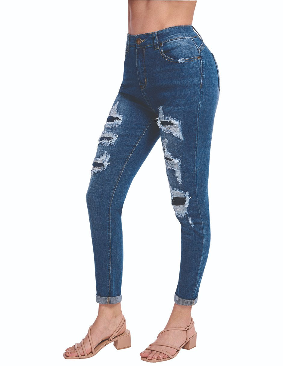 Jeans Skinny Con Rupturas