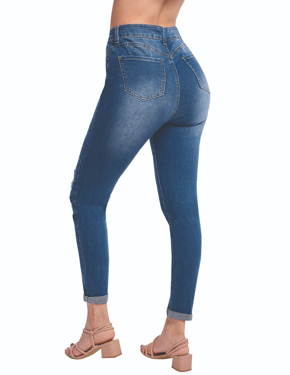 Jeans Skinny Con Rupturas