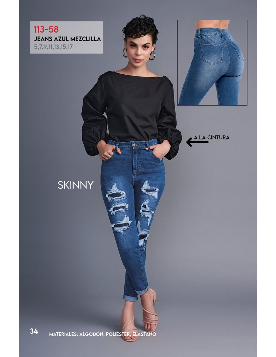 Jeans Skinny Con Rupturas