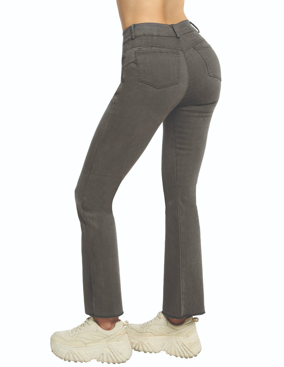 Jeans Gris Campana: Estilo a la Cintura Stretch