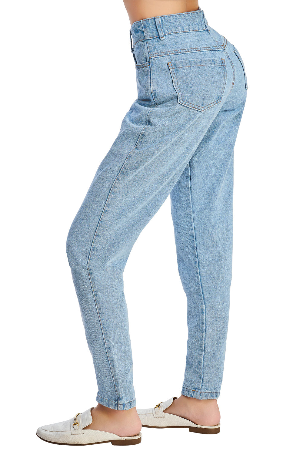 Jeans Momfit Azul Mezclilla