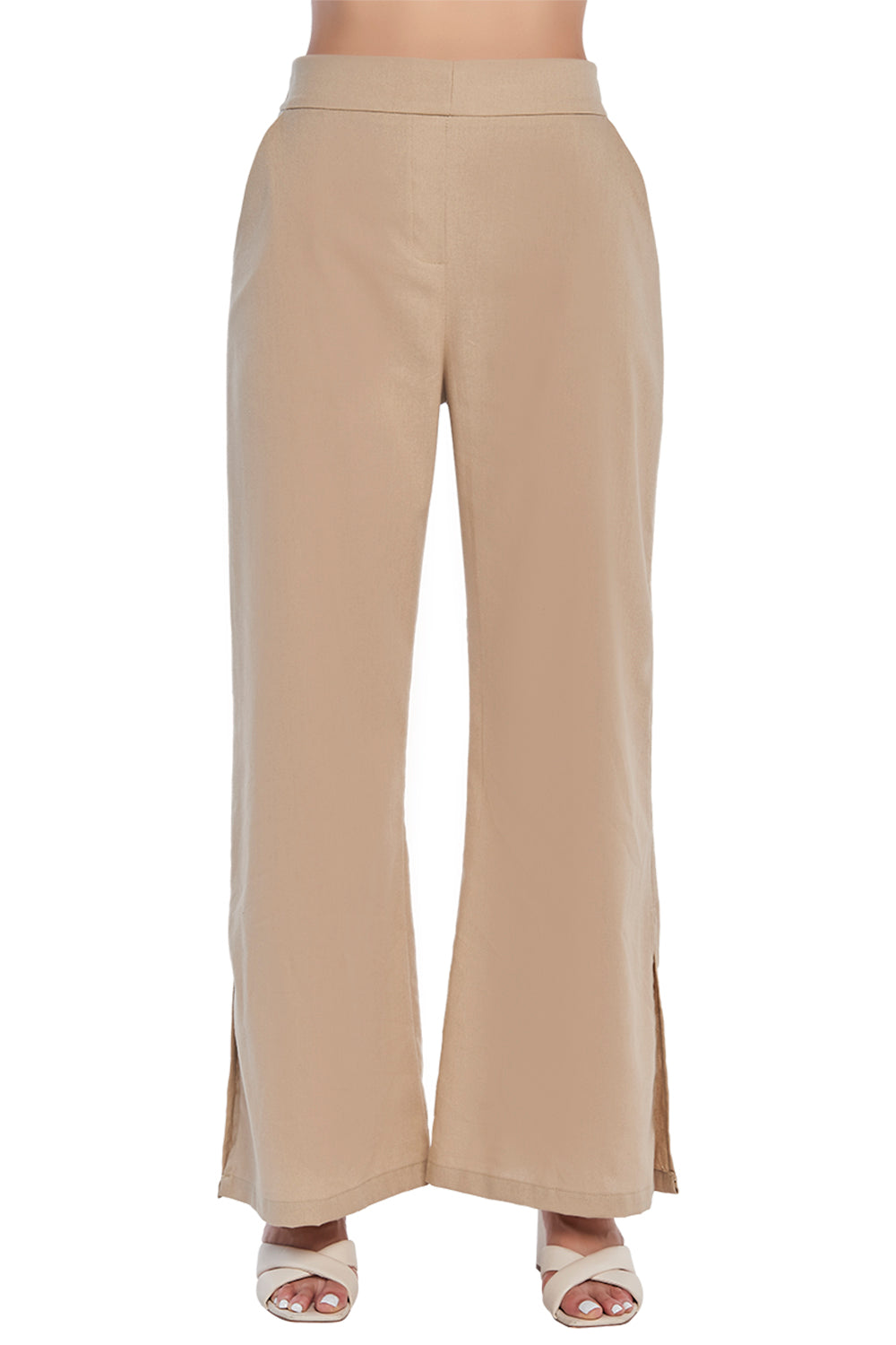 Pantalon Beige Wide Leg