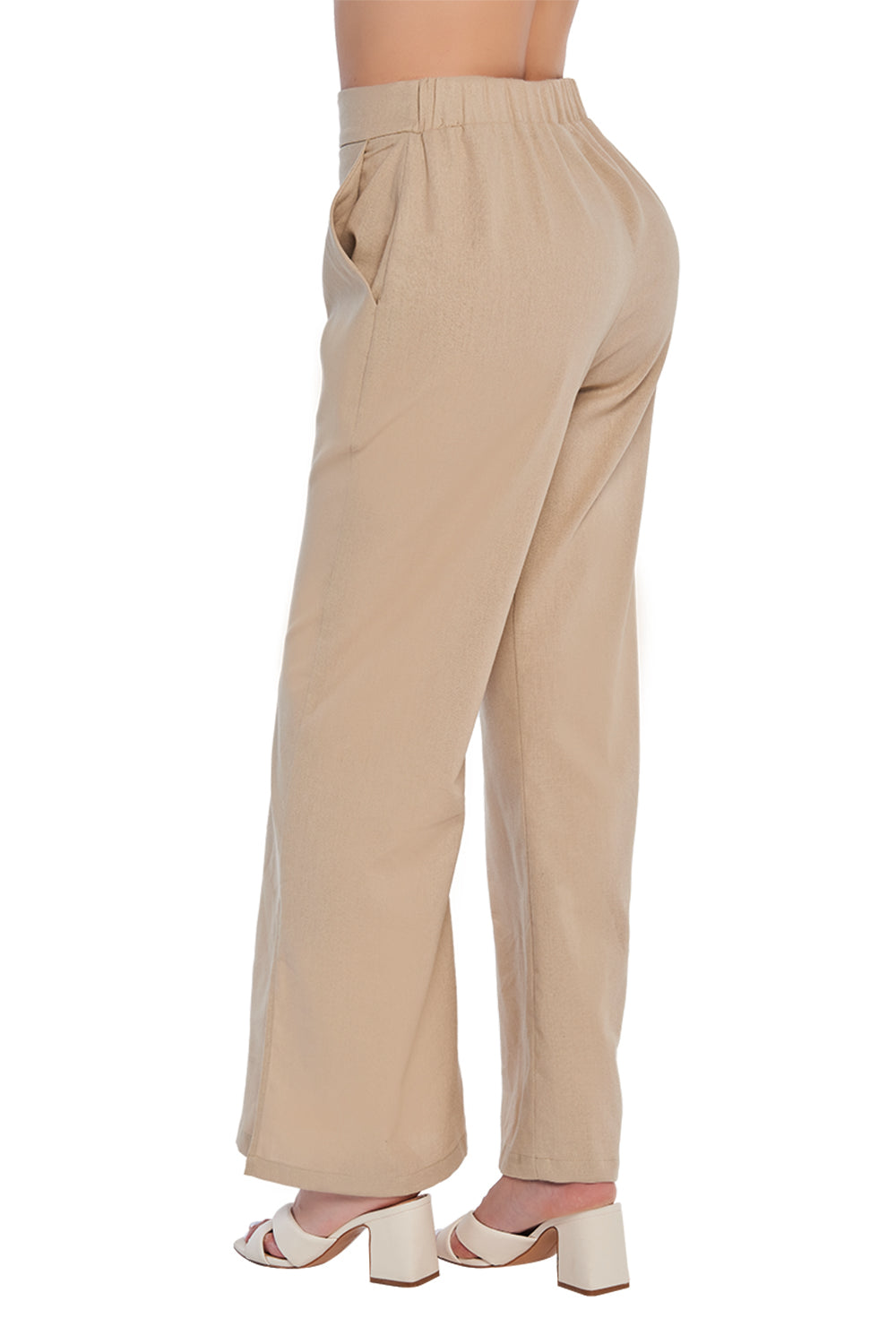 Pantalon Beige Wide Leg