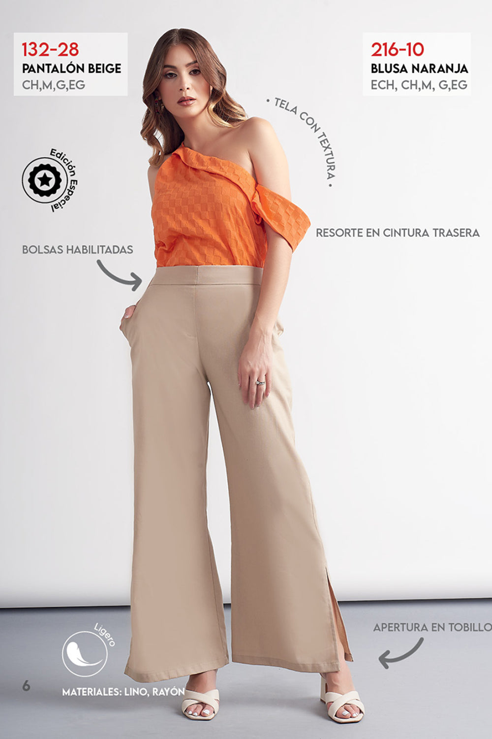 Pantalon Beige Wide Leg