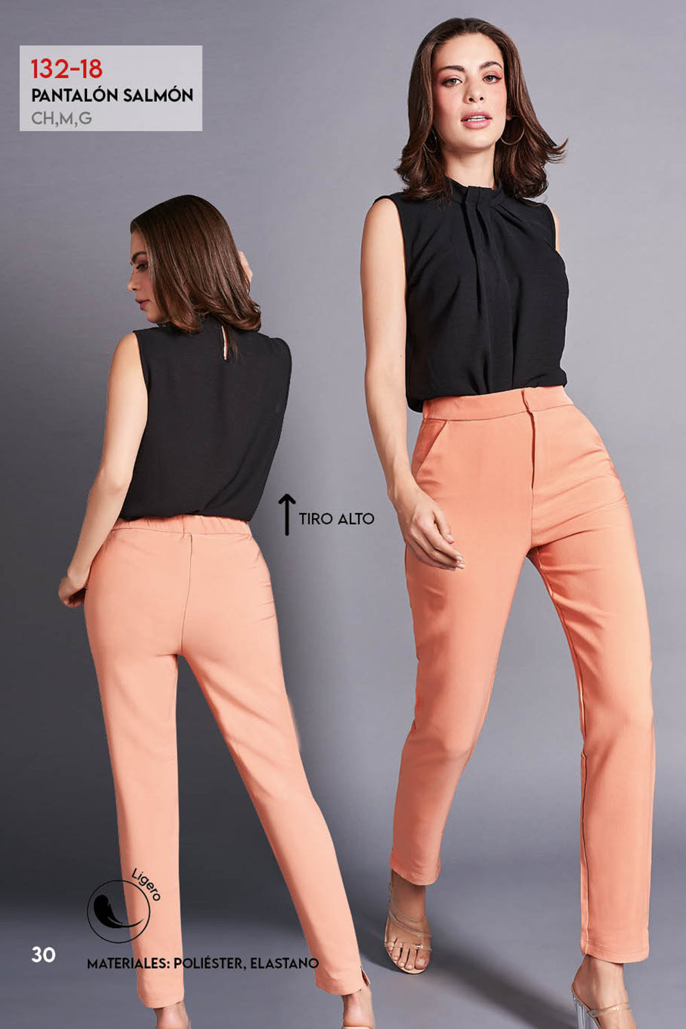 Pantalon Salmon Tiro Alto