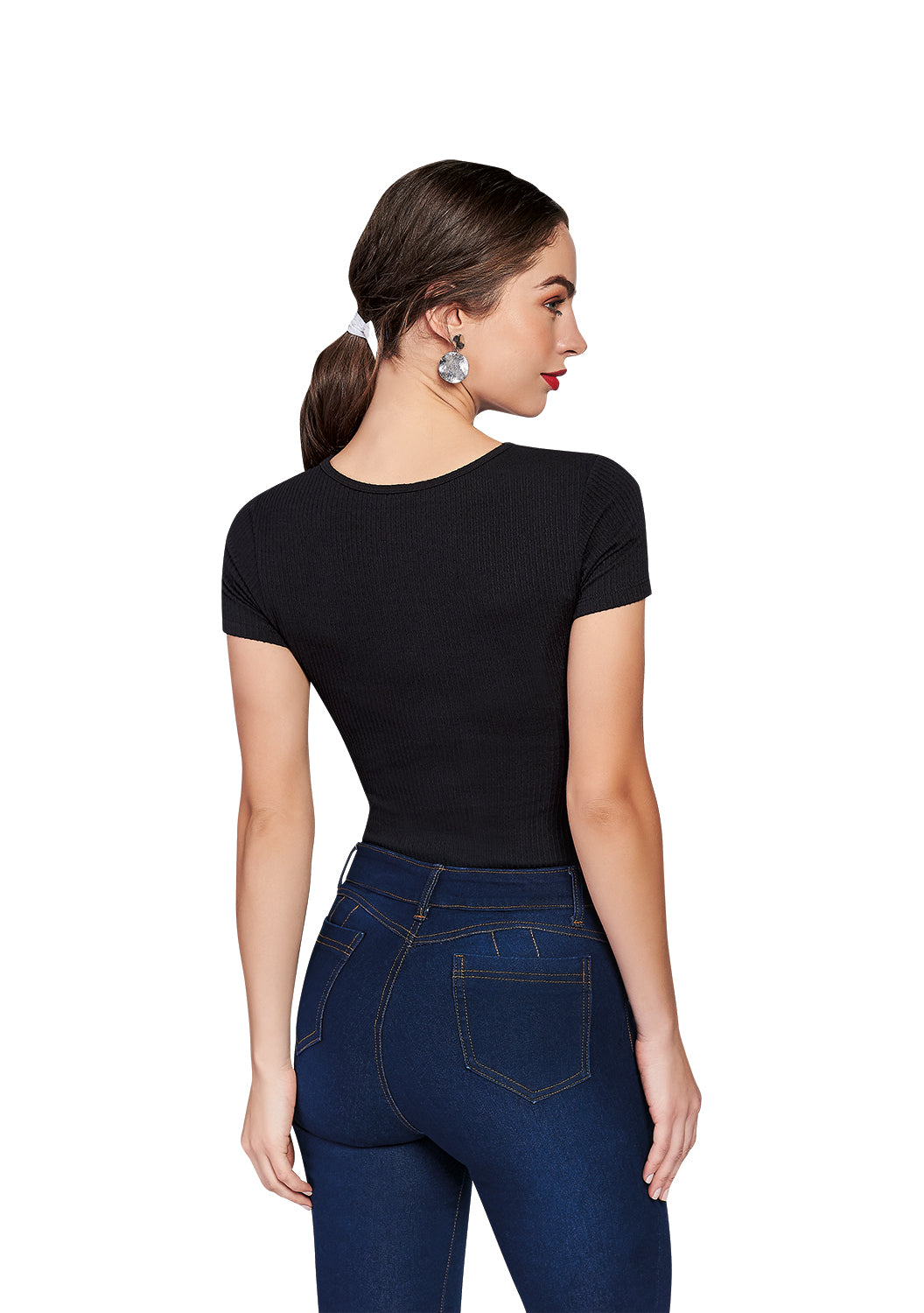 Blusa Negro Dama Basica