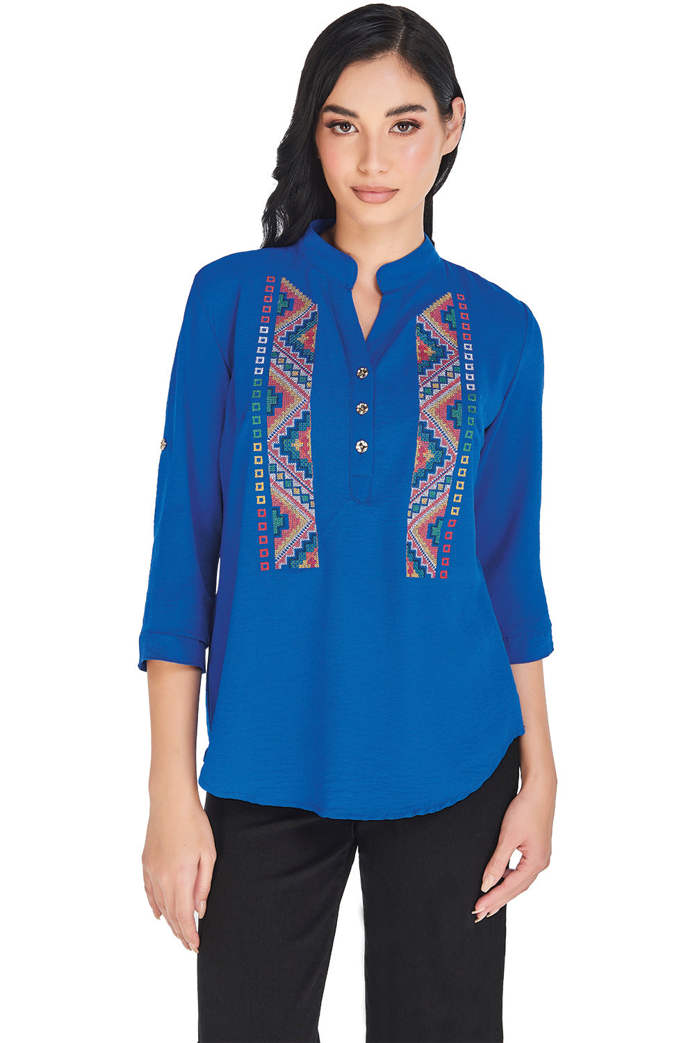 Blusa Azul Rey con Bordado