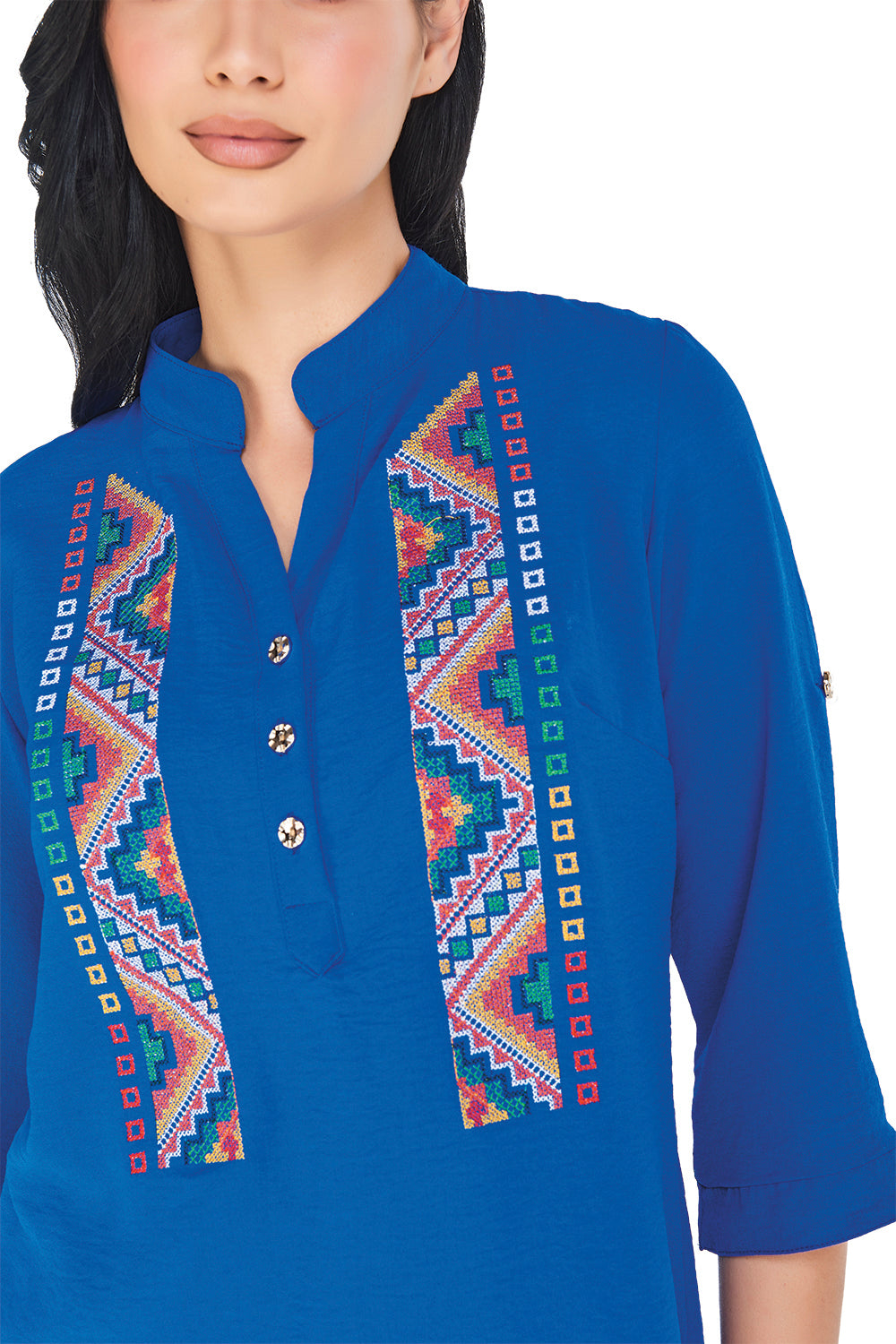 Blusa Azul Rey con Bordado