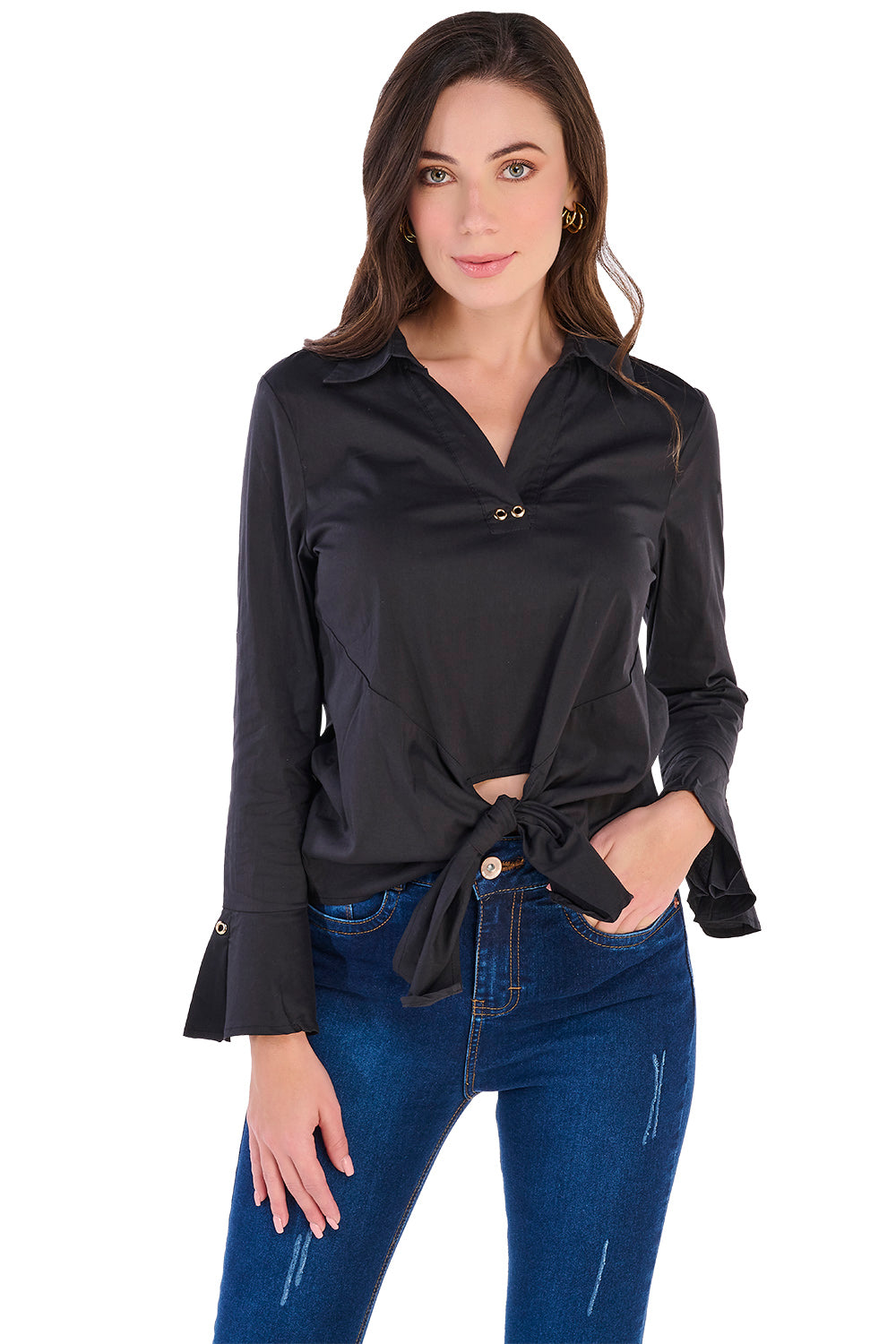 Blusa Camisera Negra