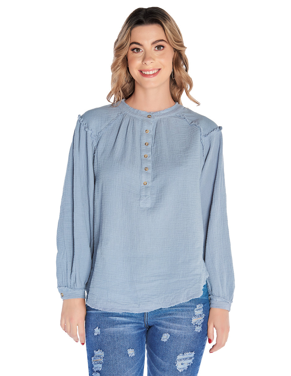 Blusa Holgada Azul Cielo