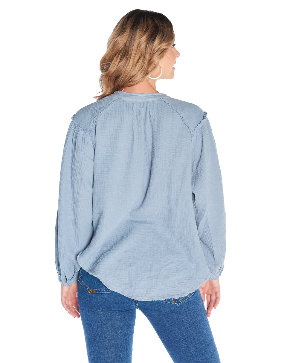 Blusa Holgada Azul Cielo