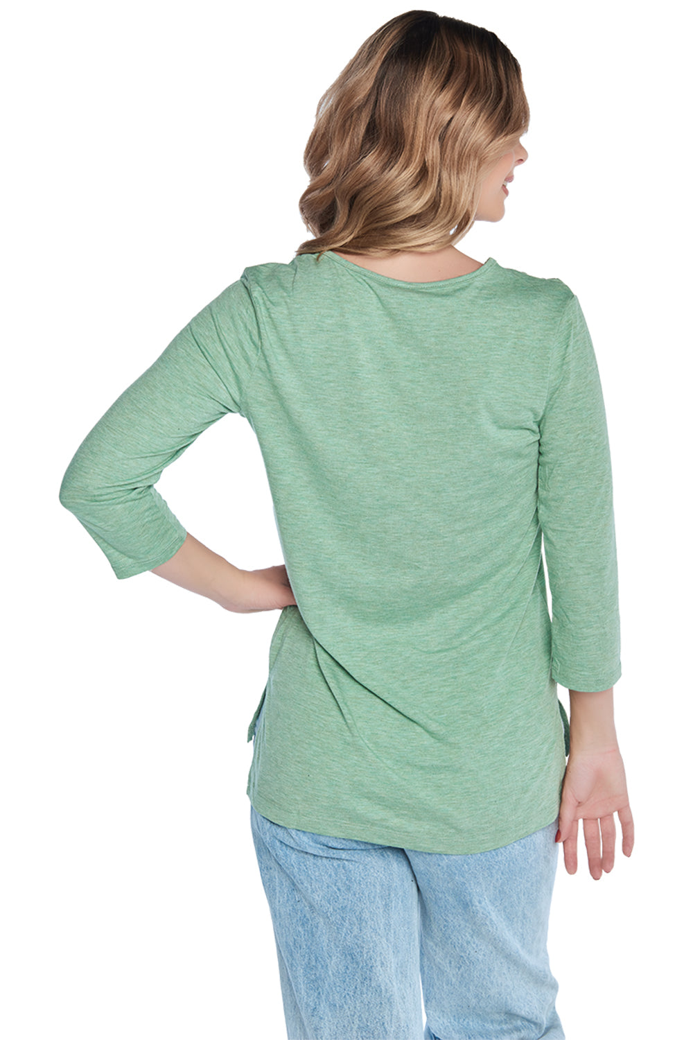 Blusa Verde Menta Manga Tres Cuartos