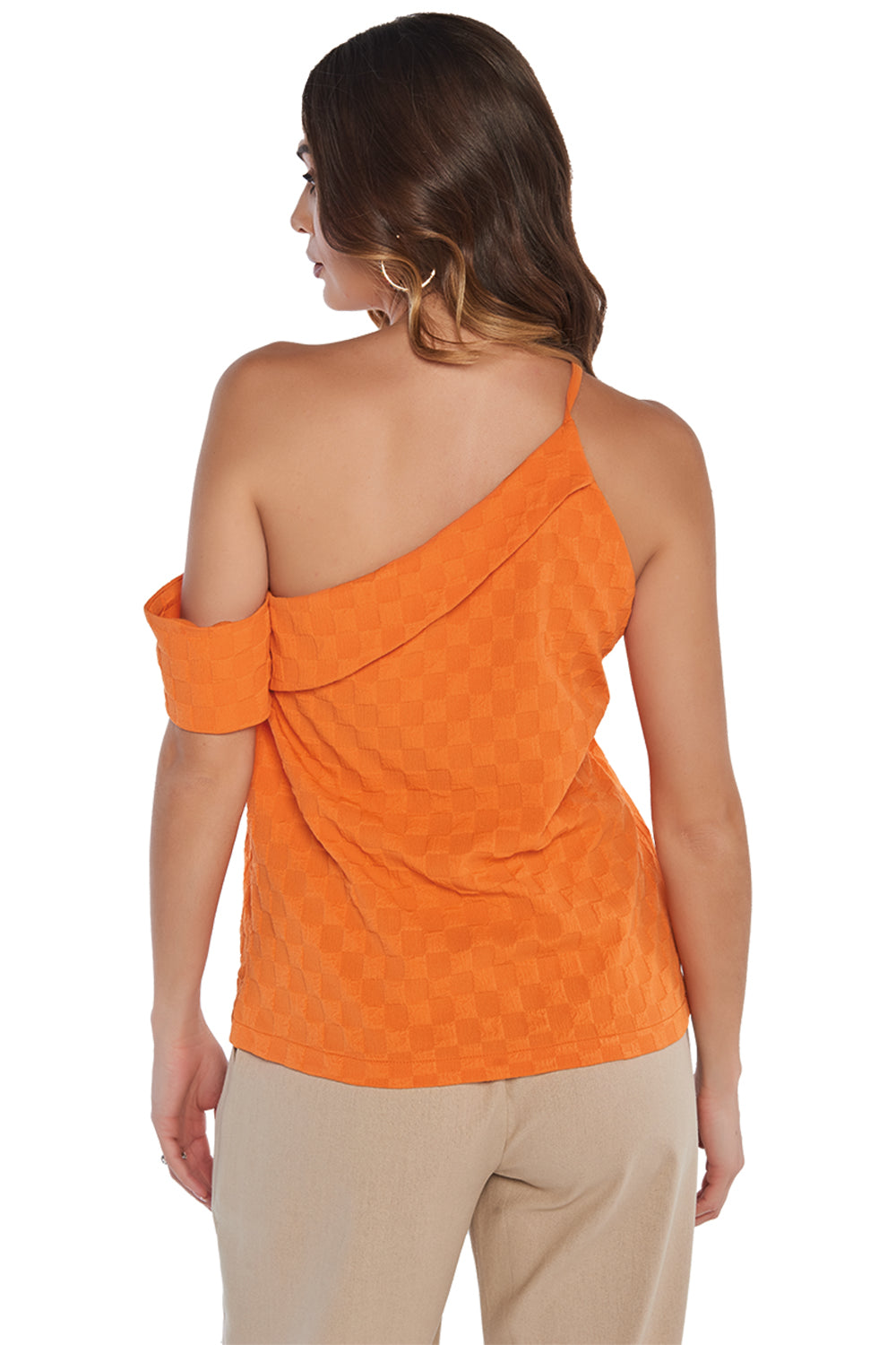 Blusa Naranja Con Textura