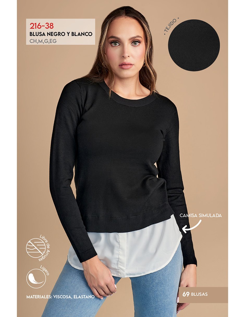 Blusa Con Camisa Simulada