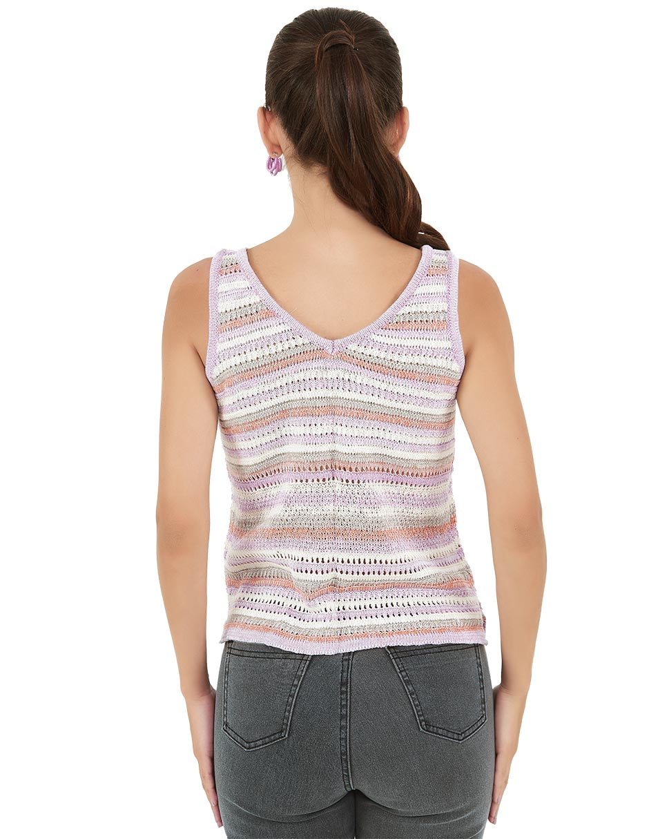 Blusa Multicolor Tejida con Tirante Grueso