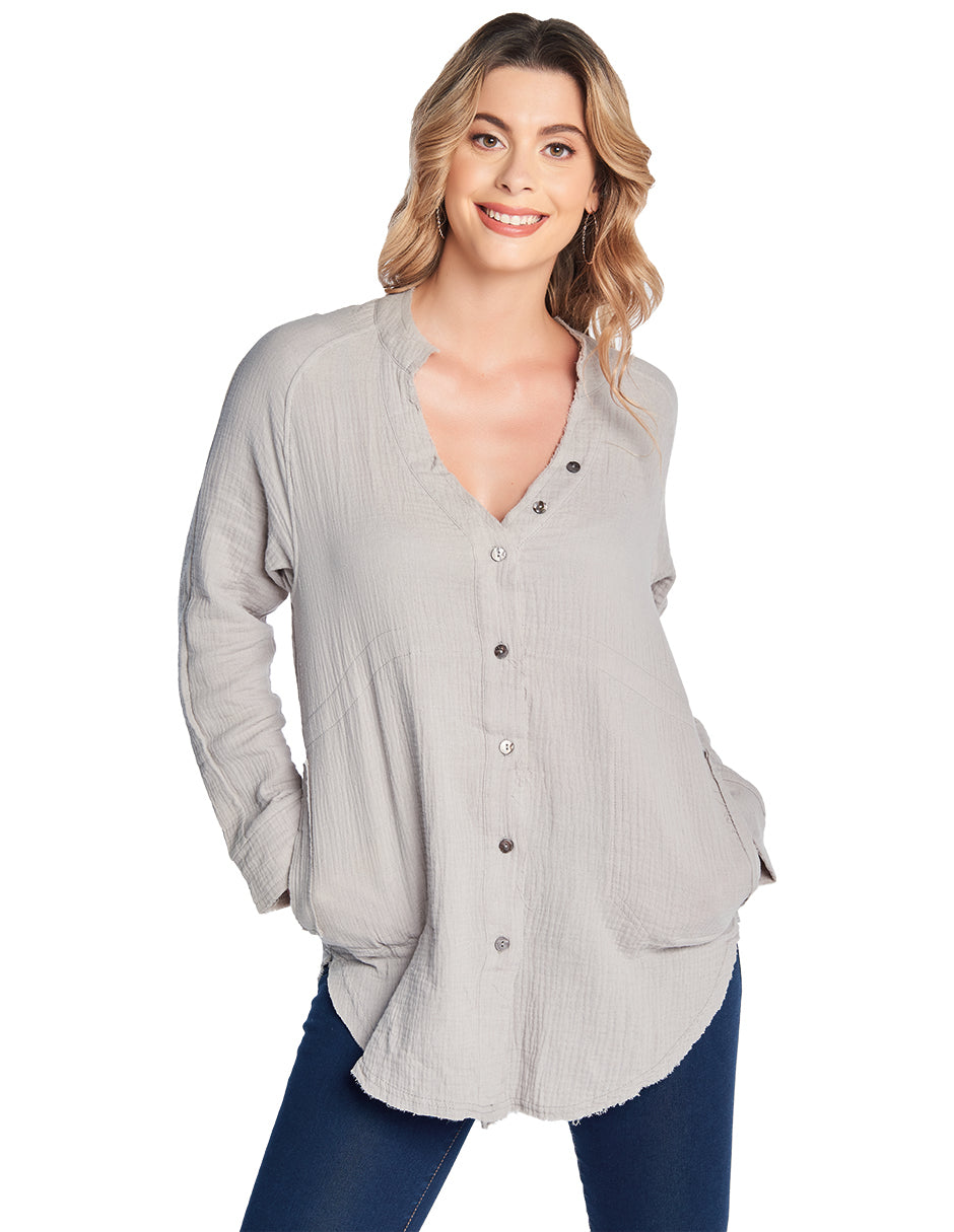 Camisa Holgada Gris