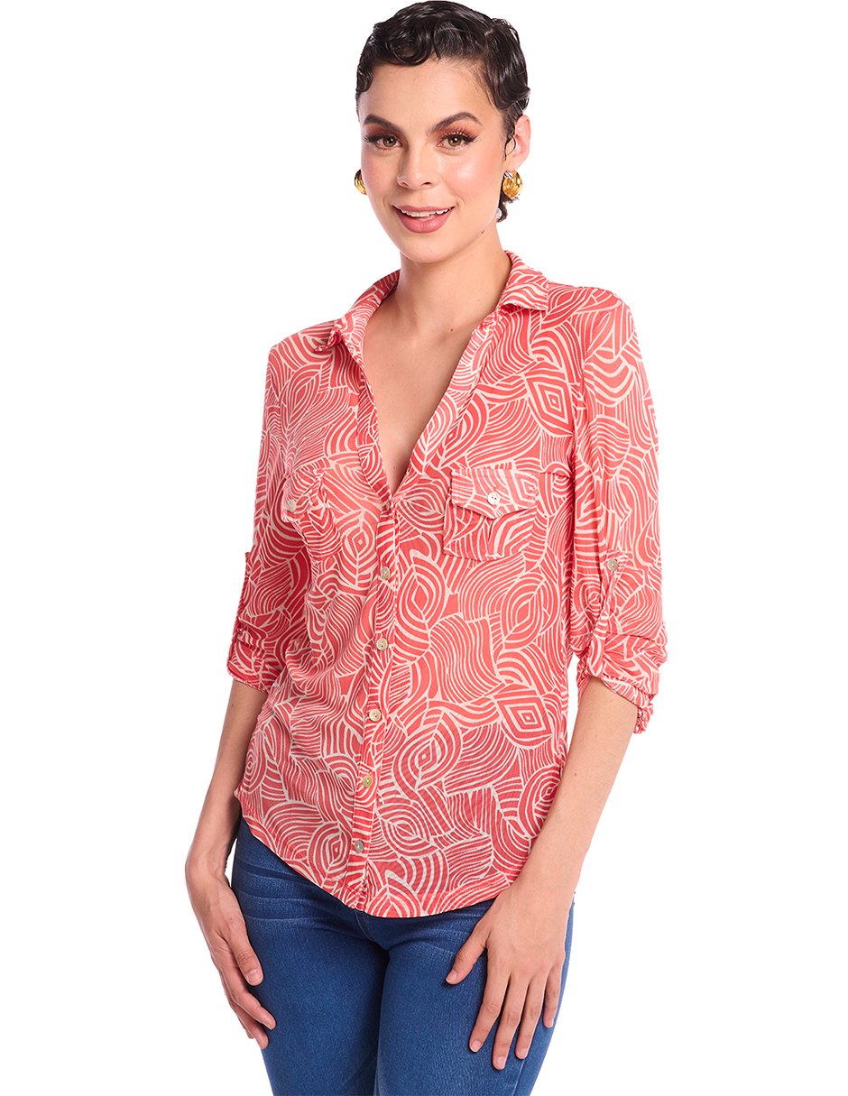 Camisa Coral Estampada