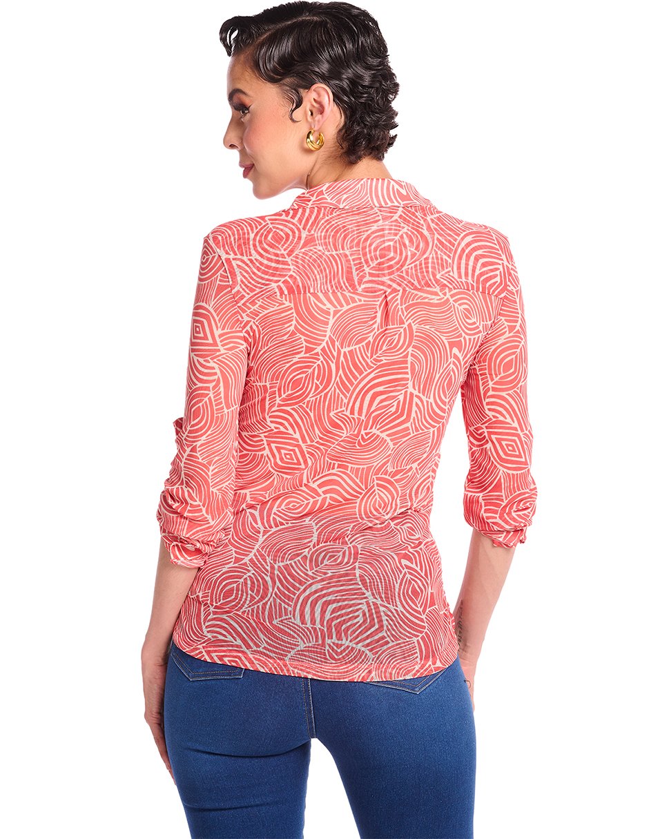 Camisa Coral Estampada