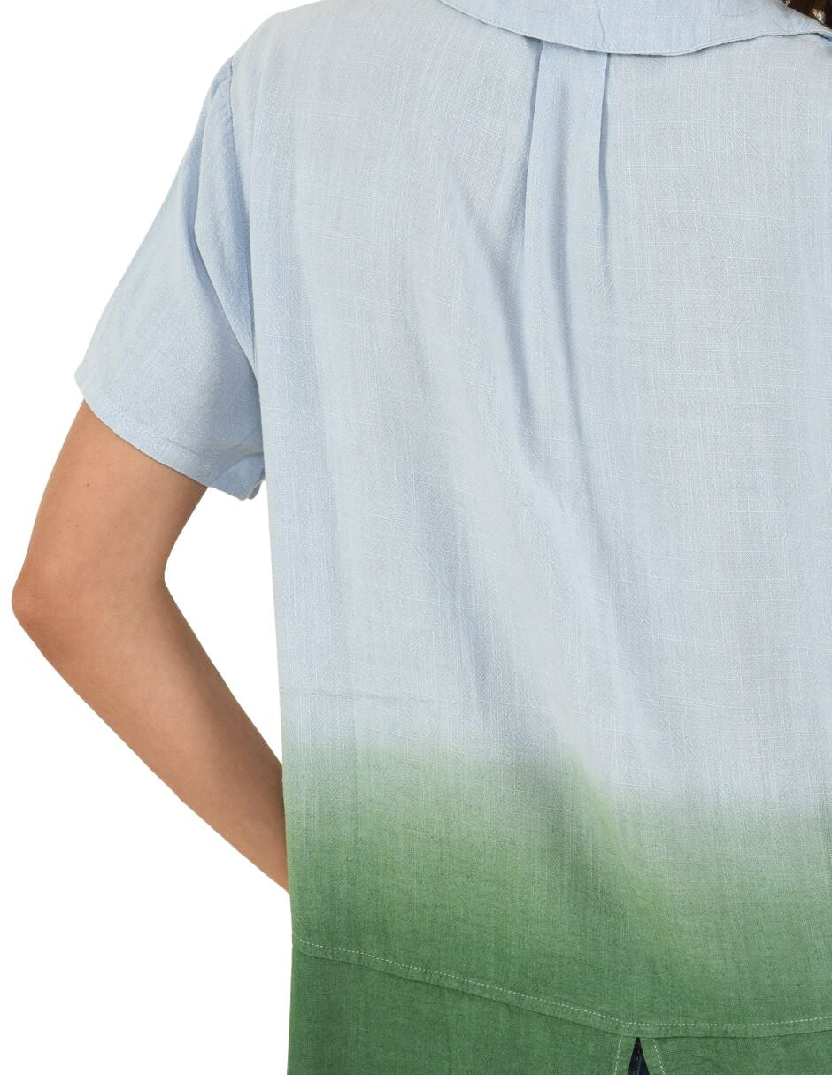 Camisa Azul Y Verde