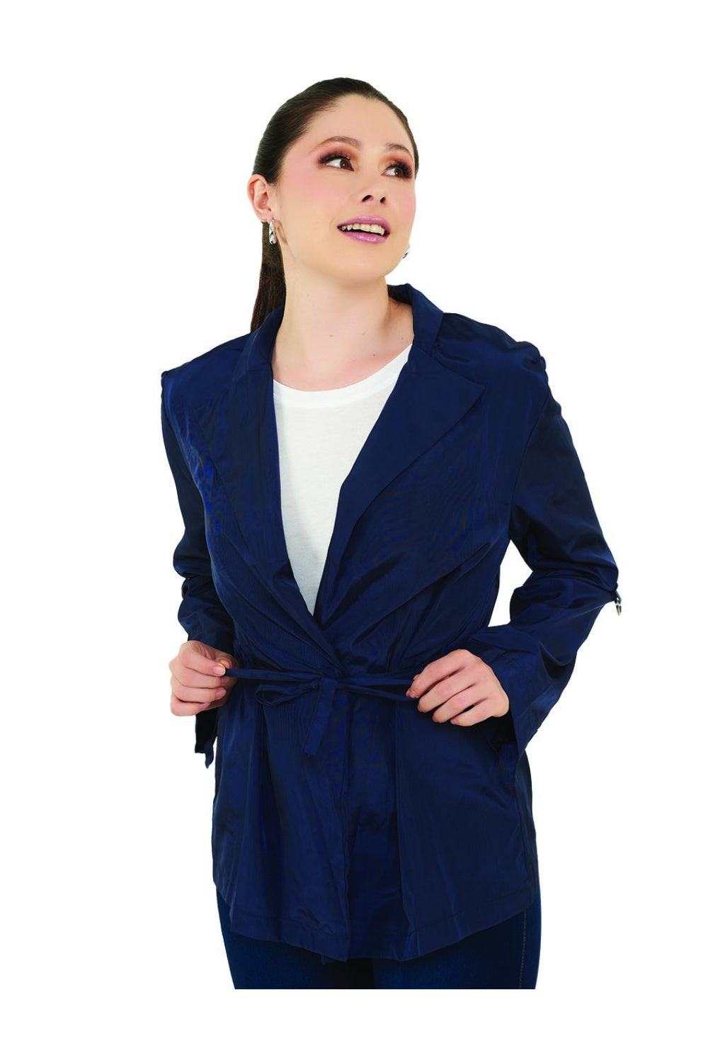 Impermeable Rompevientos Azul Devendi para Mujer