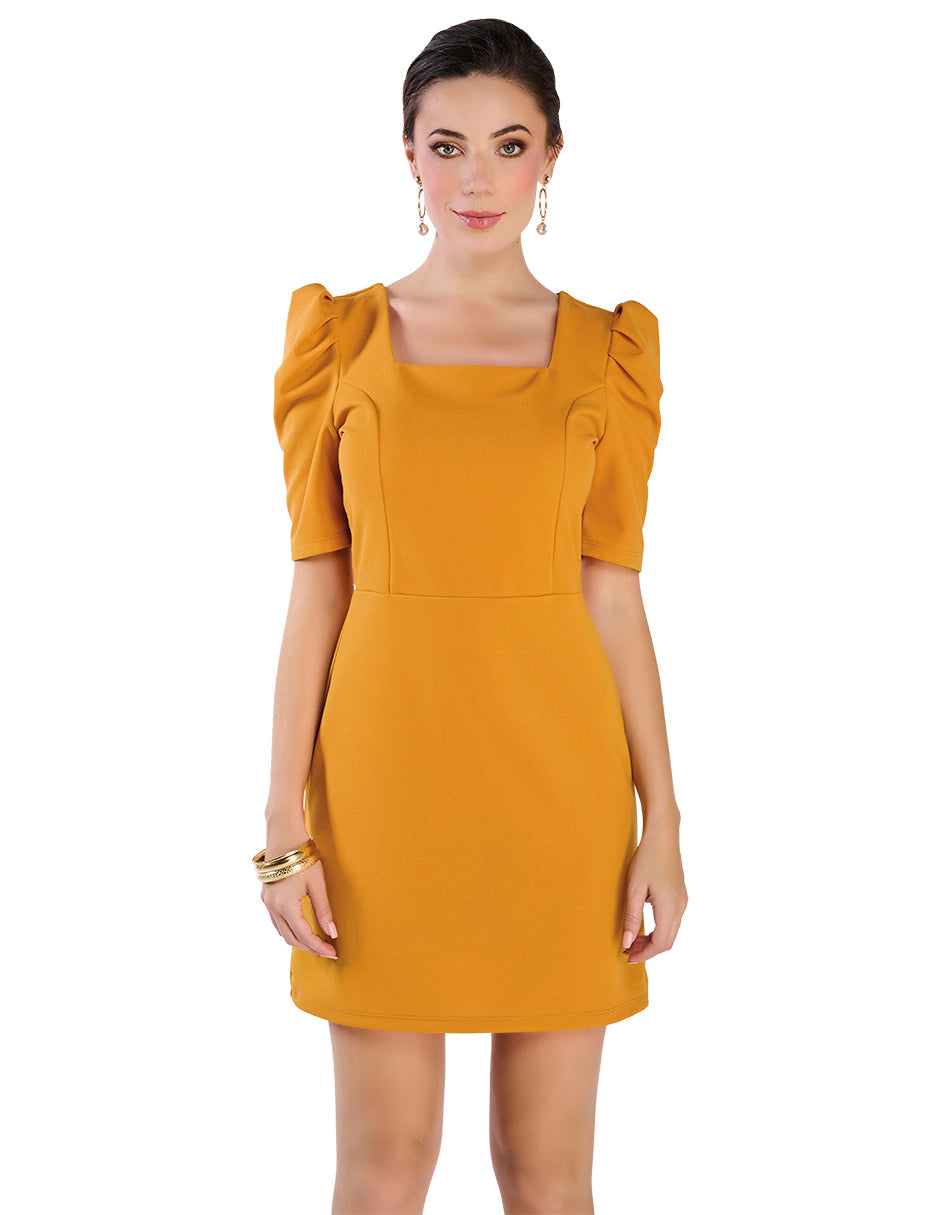 Vestido Mostaza Stretch