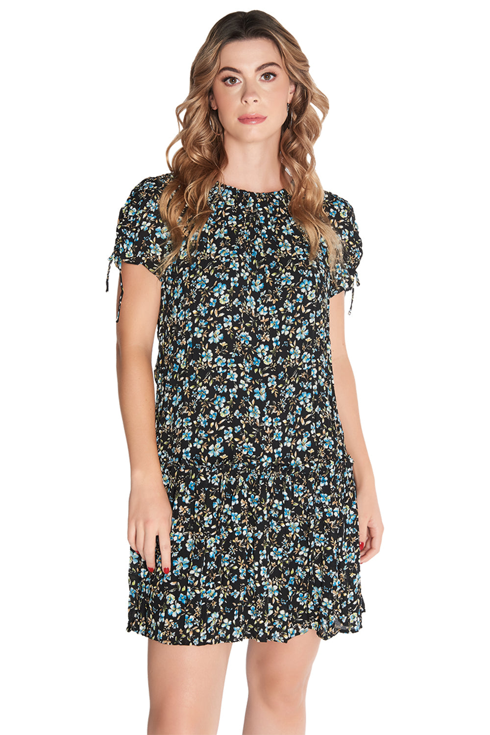 Vestido Negro Estampado Floral