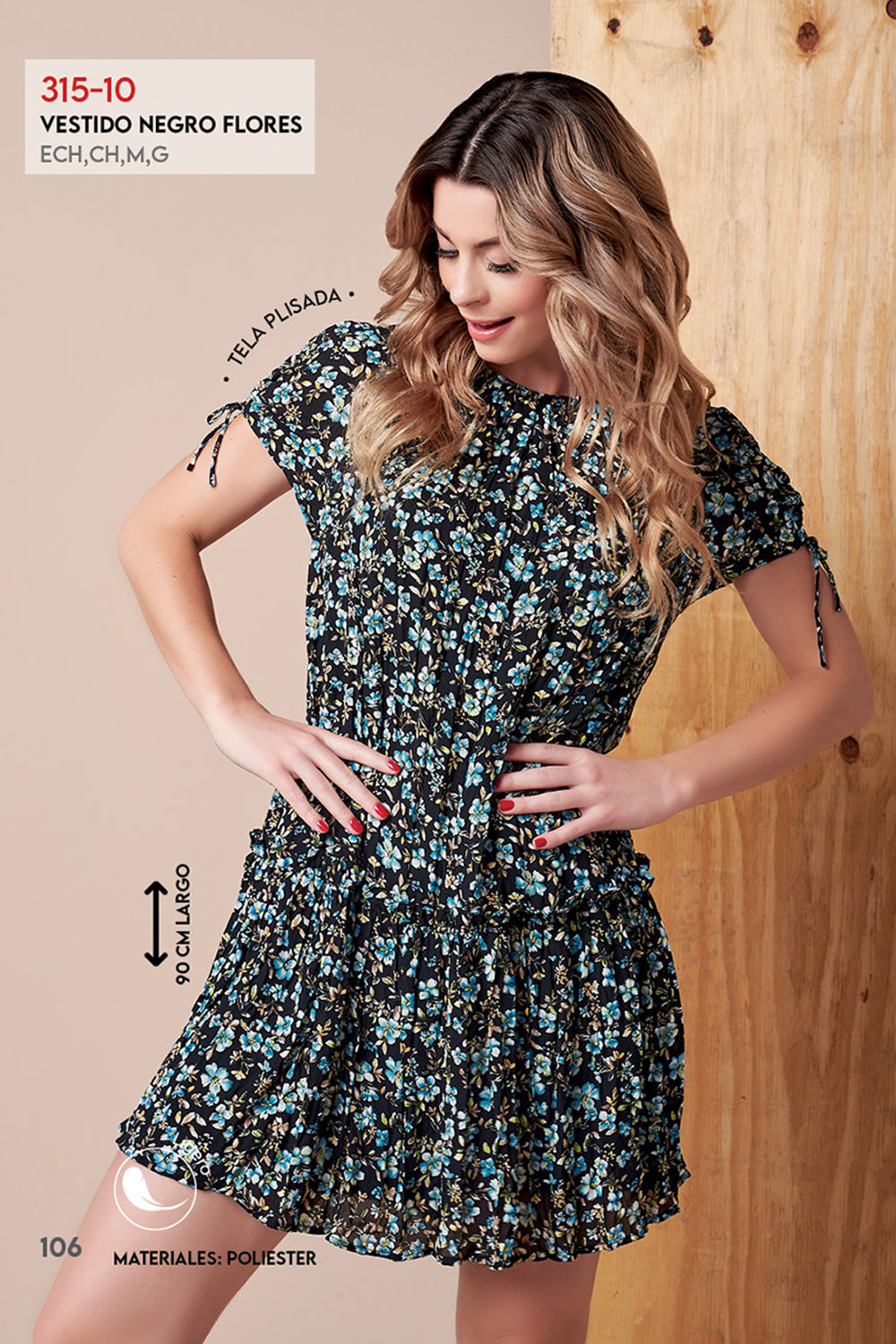 Vestido Negro Estampado Floral