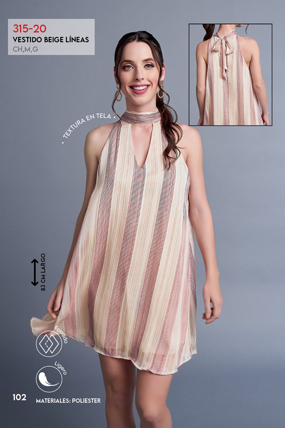 Vestido Holgado Beige de Lineas