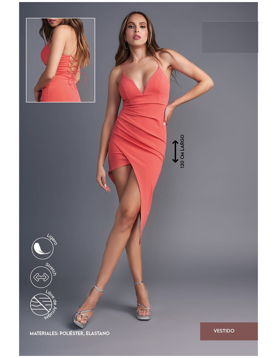 Vestido Cortilargo Coral