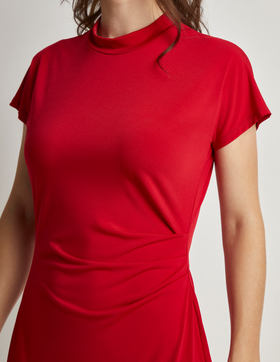 Vestido Rojo Entallado: Formalidad y Comodidad con Tela Stretch