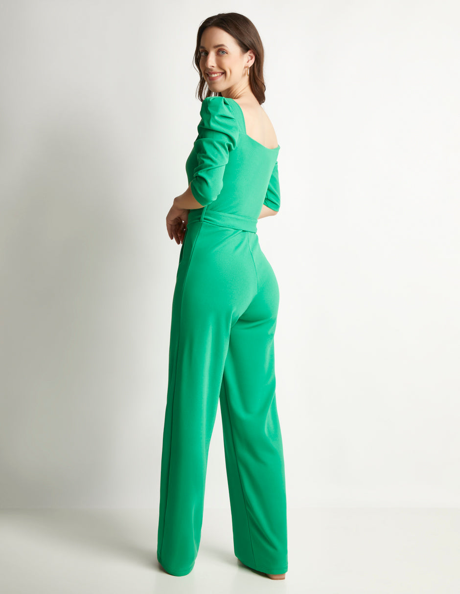 Palazzo Jumpsuit Moda Mujer: Devendi Denim, Stretch, Verde