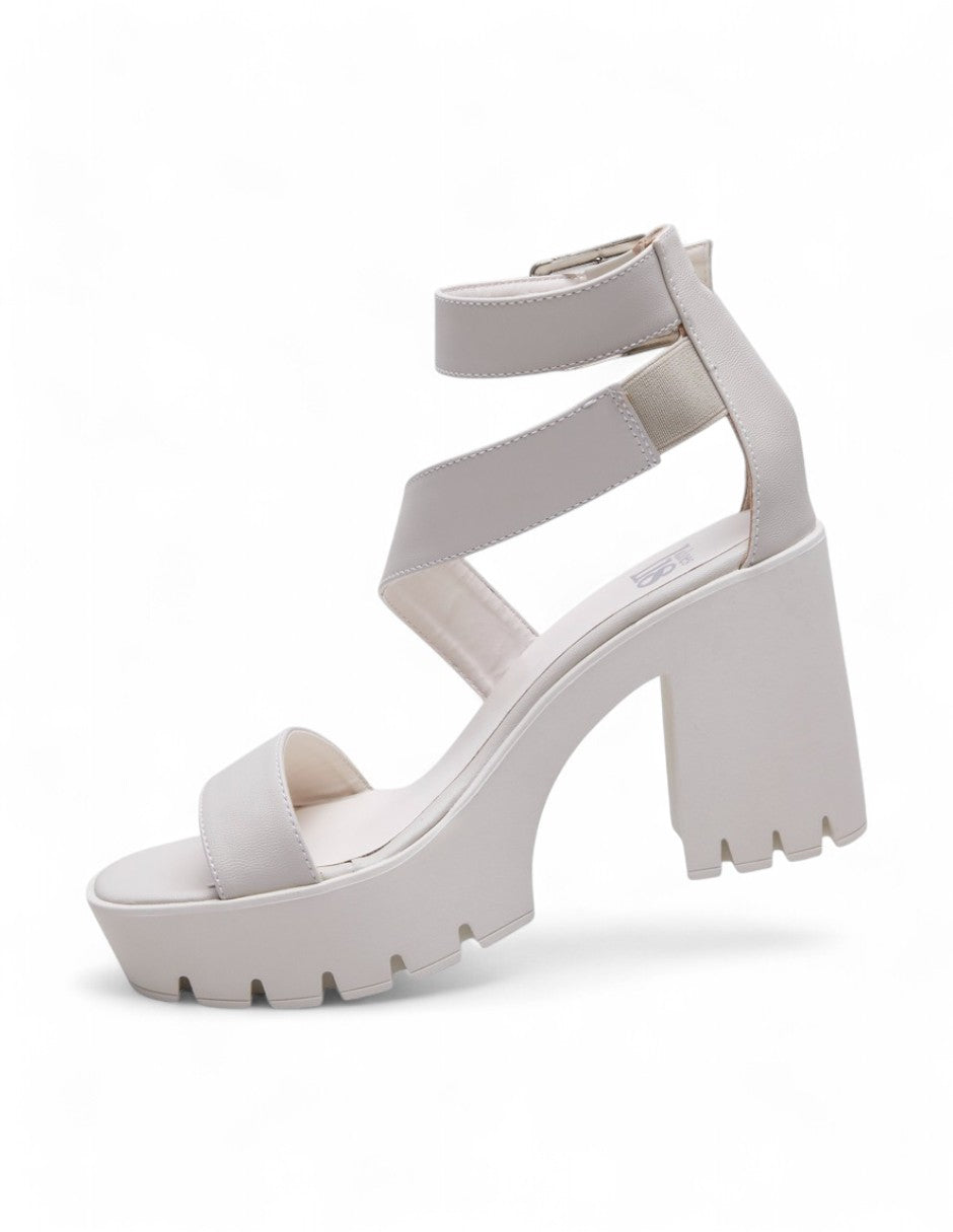 Sandalias Tacón Ancho Blanco dv2925