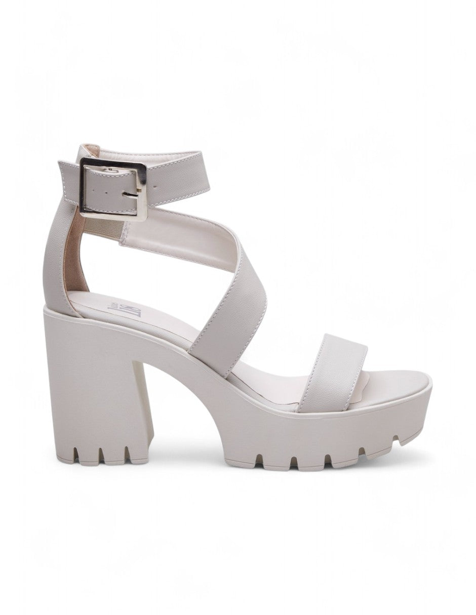 Sandalias Tacón Ancho Blanco dv2925