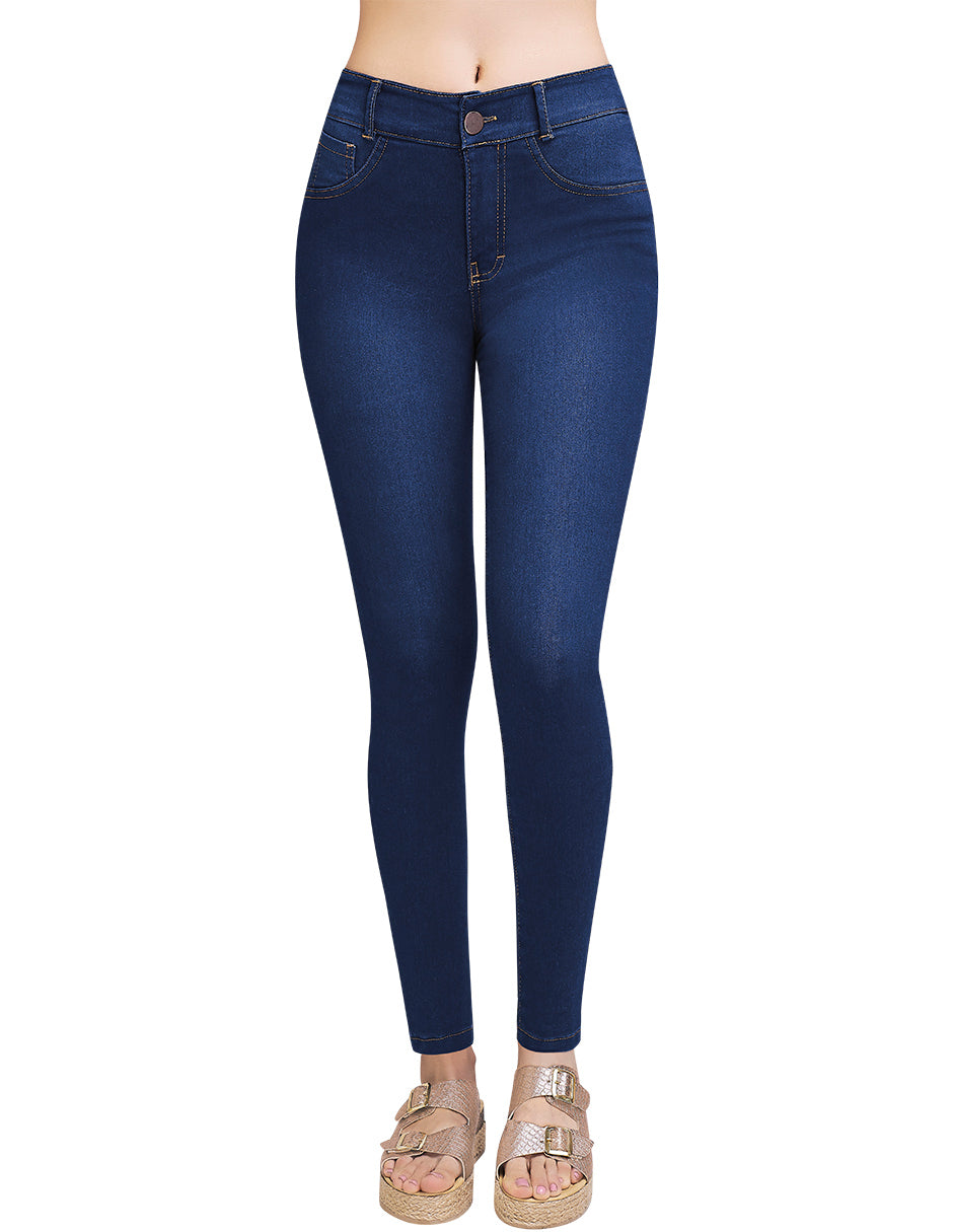 Jeans Skinny Azul de Mezclilla para Mujer
