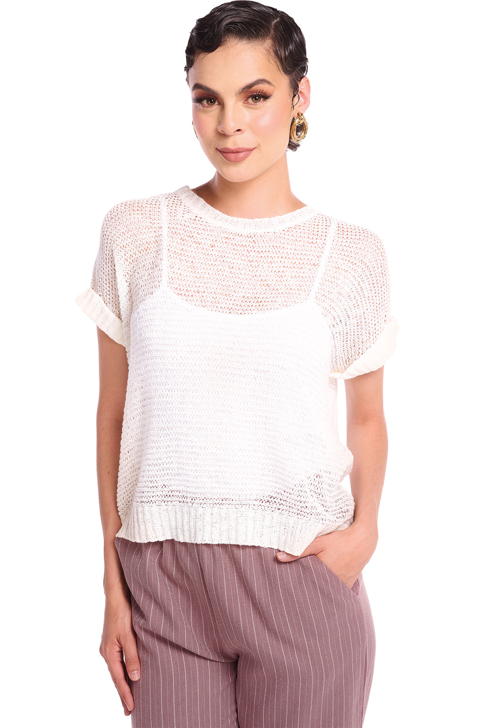 Blusa Blanca Tejida